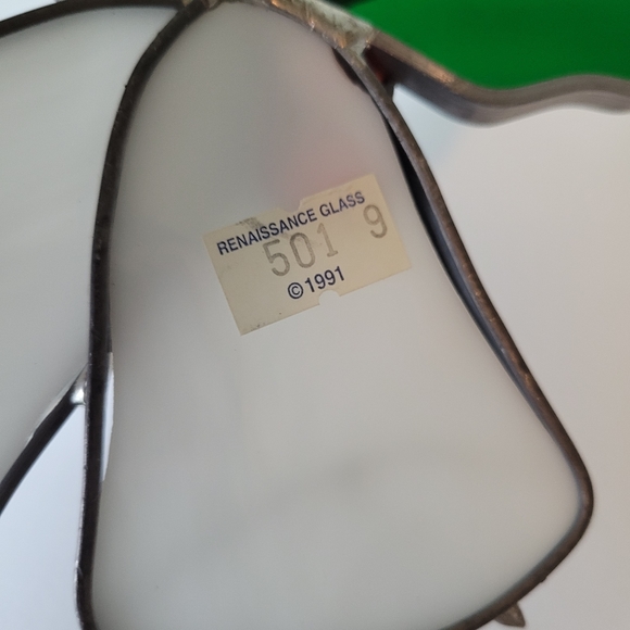 Leaded Stained Glass Bells Holly Suncatcher Christmas Ornament Handmade USA 6"M - Picture 4 of 5